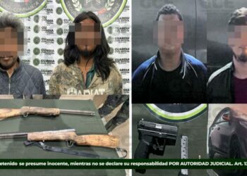 Detienen a cuatro hombres por presunta portación de armas de fuego en distintos hechos