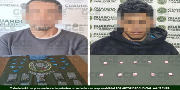 GCE detiene a dos presuntos narcomenudistas en la zona metropolitana y Tamasopo