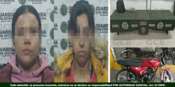 Detienen a dos mujeres y un menor con metanfetamina y marihuana en El Sauzalito