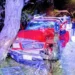 Camioneta se estrella contra mezquite en camino vecinal de Mexquitic