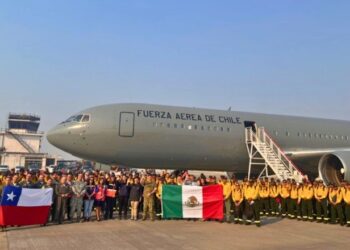 Arriba a Chile brigada mexicana de 145 bomberos forestales a combatir incendios