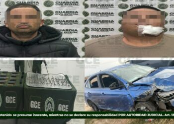 Guardia Civil Estatal detiene a dos hombres armados tras persecución en Matehuala; aseguran armas y “poncha llantas”