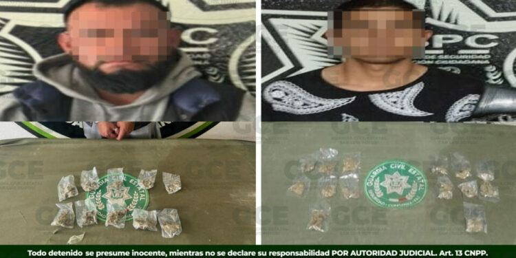Detienen a dos hombres con presunta marihuana en Matehuala