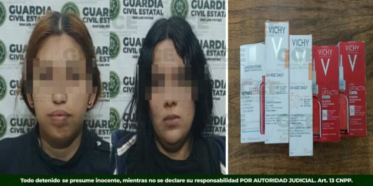 Detienen a dos mujeres y una adolescente por presunto robo de cosméticos en la capital potosina