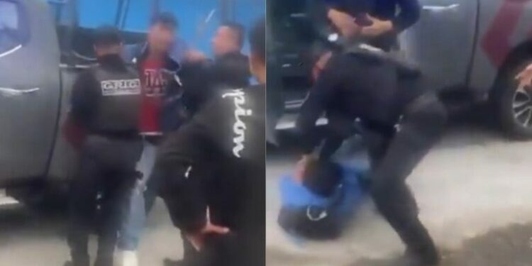 Policías de García, NL, golpean a joven ciclista