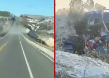 Tráiler cae a barranco en carretera de Puebla; conductor sobrevivió de milagro