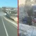 Tráiler cae a barranco en carretera de Puebla; conductor sobrevivió de milagro