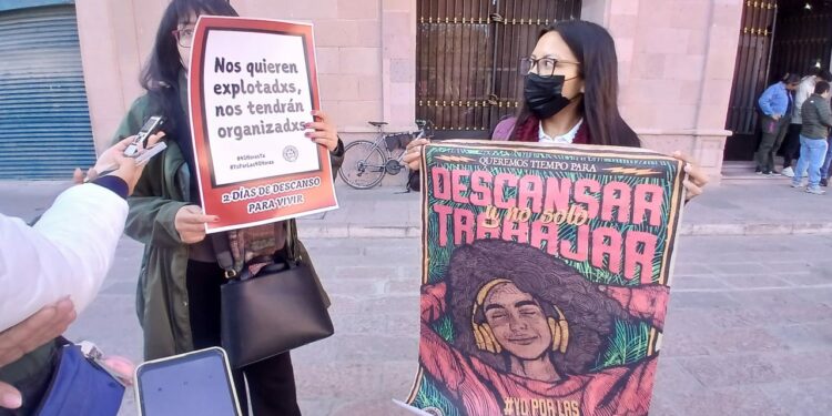 Protestan contra la reforma laboral piden 40 ahora ya y descansos de dos días