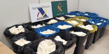 Guardia Civil de España asegura 625 kilos de metanfetaminas en Aeropuerto de Madrid