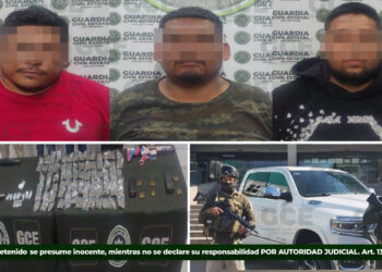 Guardia Civil Estatal detiene a tres personas en Villa de Reyes; aseguran armas, droga y vehículo
