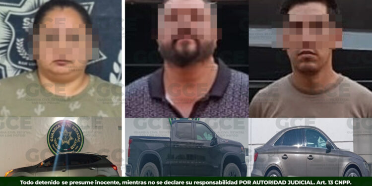 Detienen a tres por presunta extorsión contra constructores y transportistas en la Huasteca