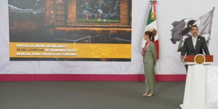 Sheinbaum anuncia patrocinio para transmitir partidos del Mundial 2026 en estados y más de 35 mil negocios