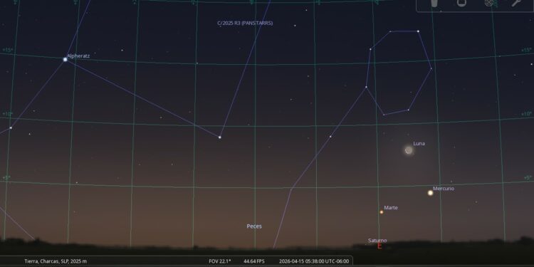 Madrugada astronómica: cometa y cuatro astros protagonizan conjunción este 15 de abril