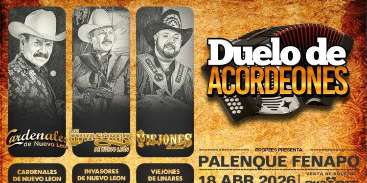 Llega el Duelo de Acordeones 2026 al Palenque de la FENAPO