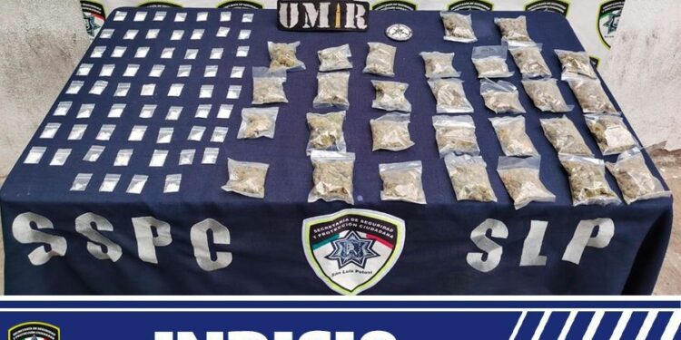 Aseguran cerca de 400 gramos de droga en la Central de Abastos de SLP