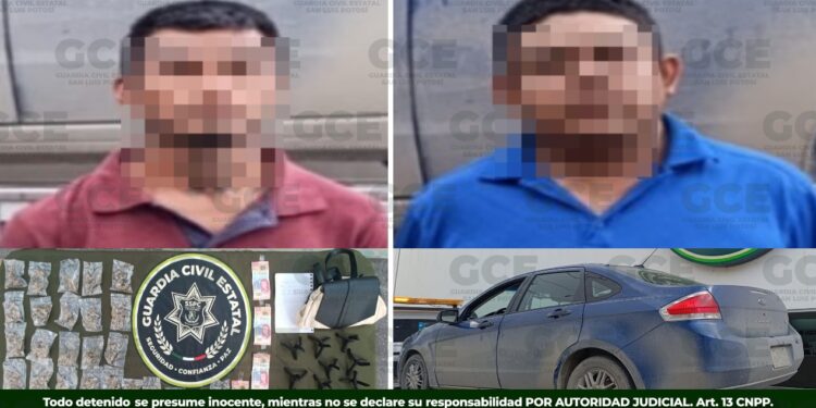 Detienen a dos hombres en Ciudad Valles por presuntos delitos contra la salud