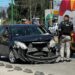 Choque contra poste deja daños materiales en Himno Nacional en SLP