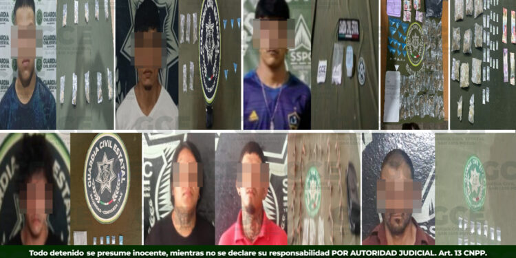 Detiene GCE a nueve personas por presunta venta de droga en operativos en SLP