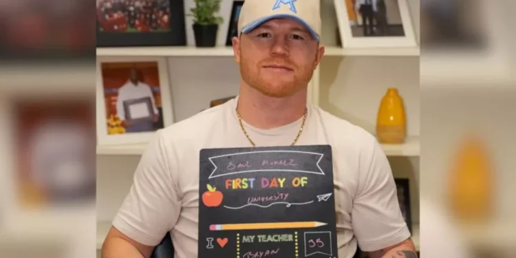 Canelo Álvarez presume su primer día de universidad: “Nunca es tarde para empezar”
