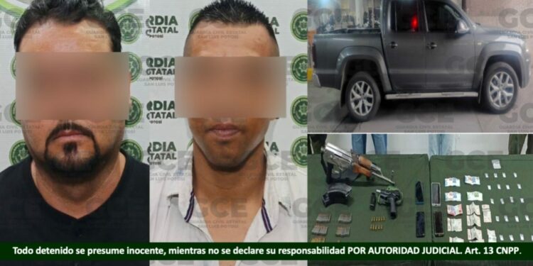 Detienen a dos hombres ligados a robo de vehículos en el Altiplano potosino