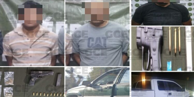 Detienen a tres personas y aseguran droga y armas en Santa María del Río y Villa de Ramos
