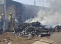 Controlan incendio en empresa recicladora en la Zona Industrial de SLP