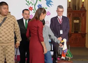 ‘Merlín’ el pato viral fue recibido por la presidenta