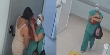 VIDEO | Enfermera intenta robar a una recién nacida; tía logró rescatarla antes de que huyera