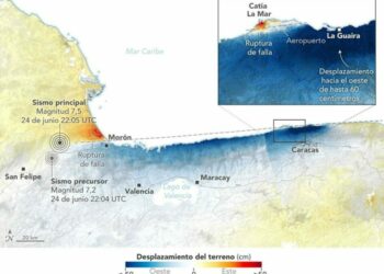 NASA revela que desplazamiento de tierra de 60 centímetros causó daños extremos en Caracas