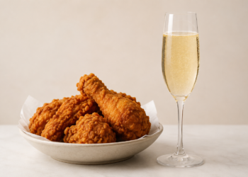 Olvídate del caviar: la champaña alcanza otro nivel junto al pollo frito