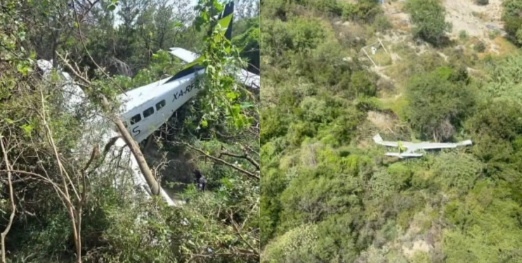 Avioneta cae cerca del Aeropuerto de Monterrey; reportan cuatro personas lesionadas