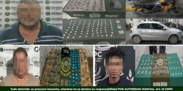 Guardia Civil Estatal detiene a tres personas por presuntos delitos contra la salud en distintos municipios de San Luis Potosí
