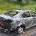 Vehículo se incendia en Tamasopo; ocupantes salen ilesos