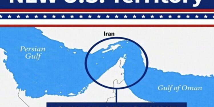 Trump publica una imagen en la que declara el estrecho de Ormuz como ‘nuevo territorio’ de EE.UU.