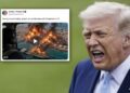 Trump publica video generado con IA que muestra la isla iraní de Jarg ‘siendo volada en pedazos’