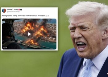 Trump publica video generado con IA que muestra la isla iraní de Jarg ‘siendo volada en pedazos’