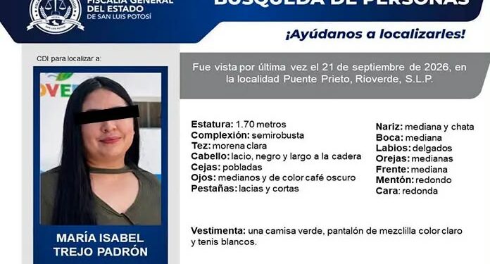 Localizan sin vida a mujer con ficha de búsqueda en Rioverde