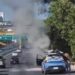 Camioneta se incendia en la avenida Salvador Nava