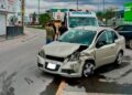Choque frontal en Villa de Pozos deja a mujer y bebé lesionados