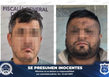 Detienen a dos hombres por robo y extorsión en SLP; aseguran armas e inhibidores de señal