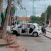 Chocan y abandonan auto destrozado en Las Flores