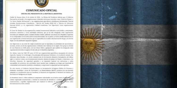 Argentina declara organización terrorista al Cártel de Sinaloa y a ‘La Nueva Familia Michoacana’