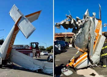Avioneta cae en una concurrida calle de California y deja tres heridos