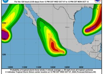 Tormenta tropical Simón podría alcanzar categoría 4 frente al Pacífico mexicano